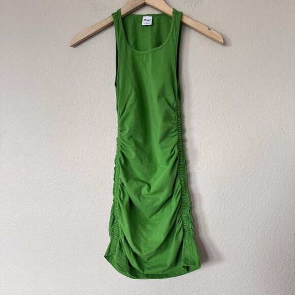 Tna Ruched Dress Like Green Aritzia Size XS Spring Summer - Picture 2 of 9